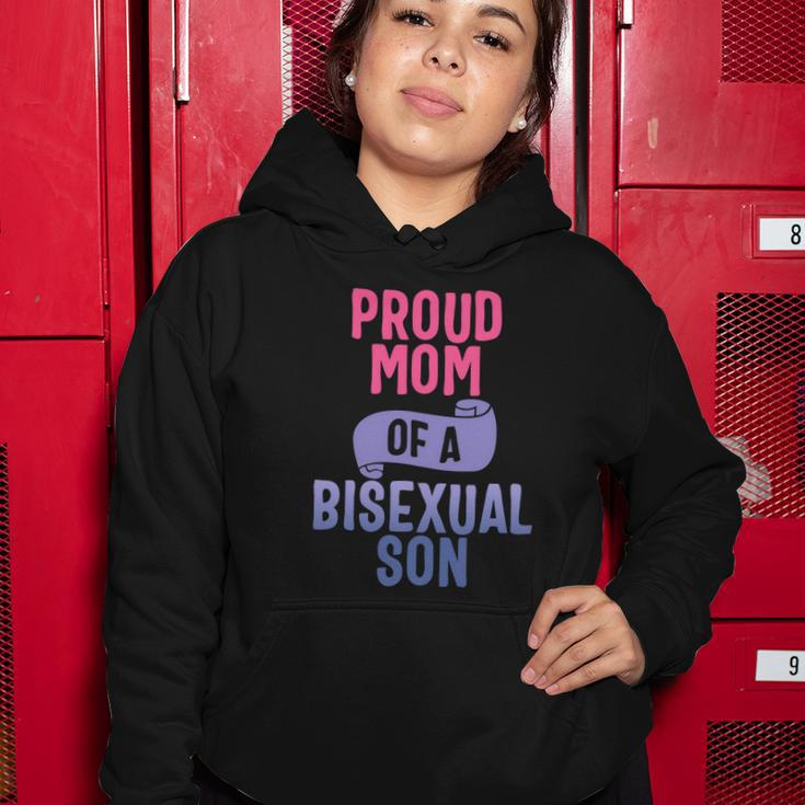 Proud Mom Of A Bisexual Son Lgbtgiftq Bi Pride Proud Ally Gift Women Hoodie Unique Gifts