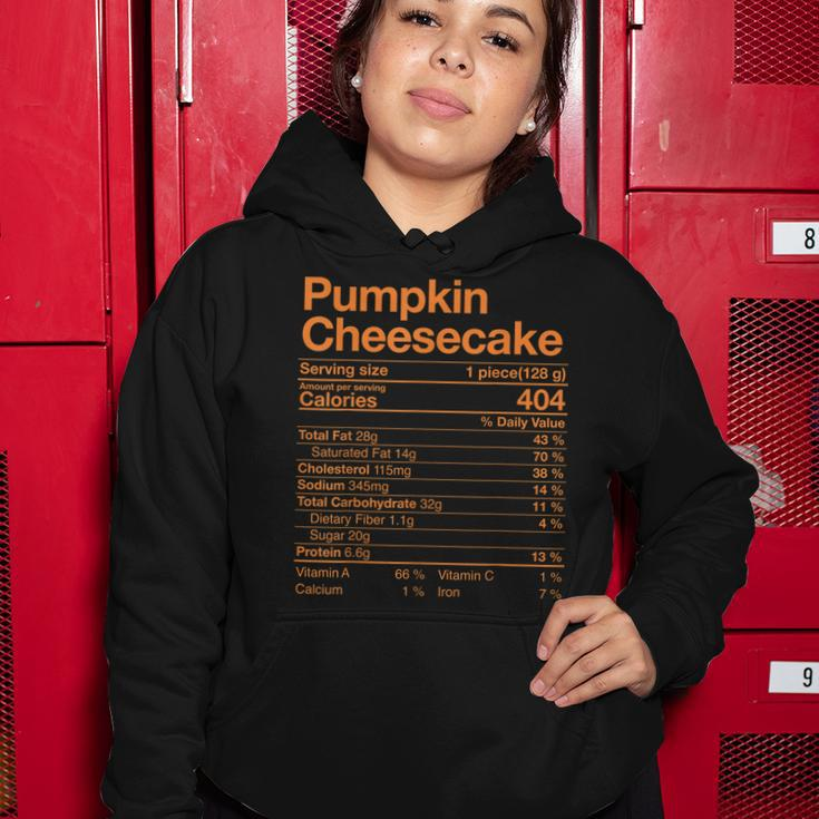 Pumpkin Cheesecake Nutrition Facts Thanksgiving Turkey Day V2 Women Hoodie Funny Gifts