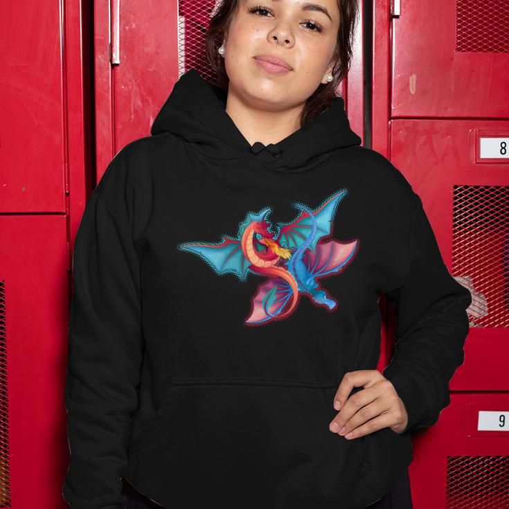 Red And Blue Flying Dragons Women Hoodie Unique Gifts