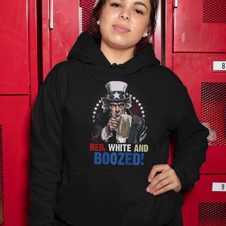 Red White And Boozed 4Th Of July Uncle Sam Women Hoodie Unique Gifts