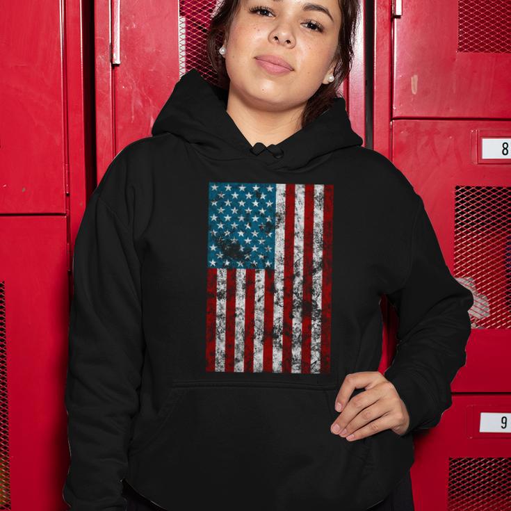 Retro Style 4Th July Usa Patriotic Distressed America Flag Gift Women Hoodie Unique Gifts