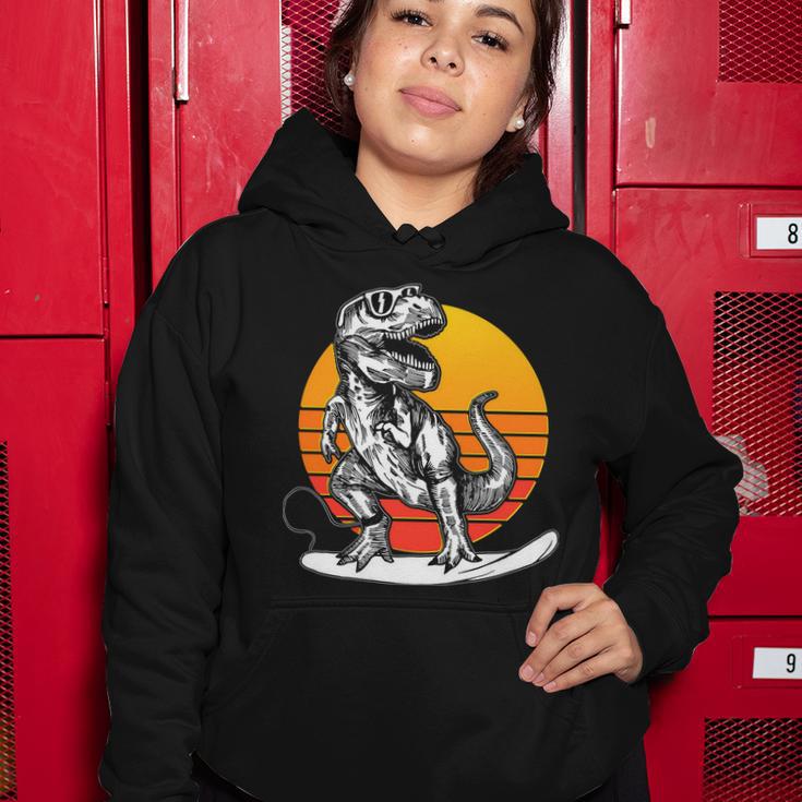 Retro Surfing Trex Women Hoodie Unique Gifts