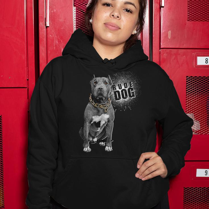 Rude Dog Pitbull Lover Women Hoodie Personalized Gifts