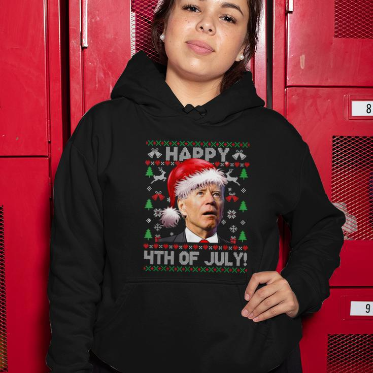 Santa Joe Biden Happy 4Th Of July Ugly Christmas Sweater Women Hoodie Unique Gifts