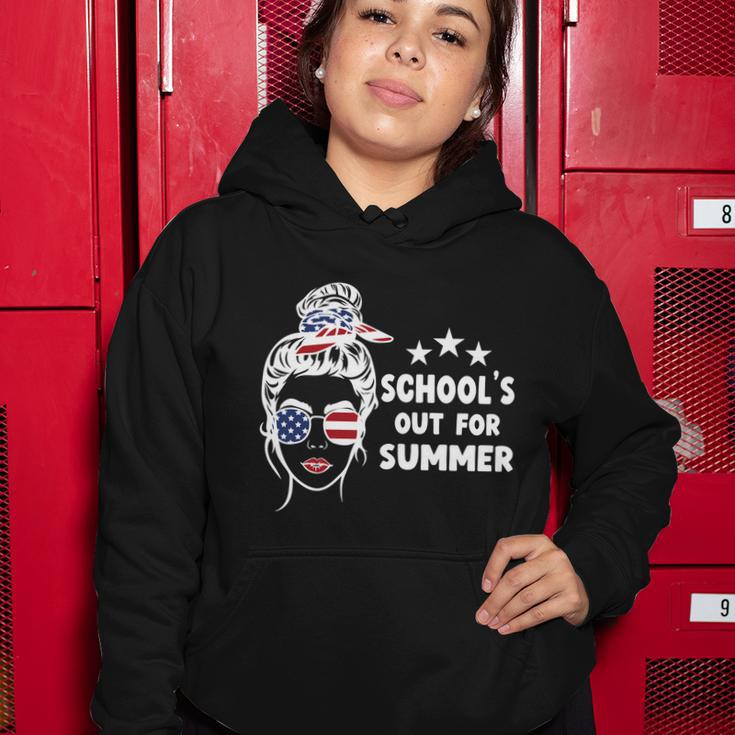 Schools Out For Summer Last Day Of School Messy Bun Us Gift Women Hoodie Unique Gifts