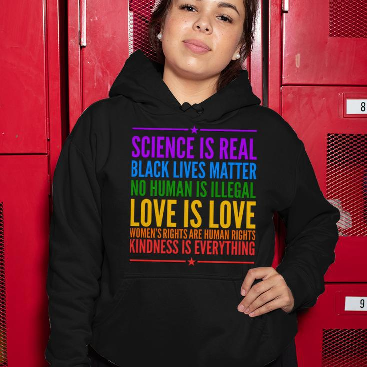 Science Is Real Black Lives Matter Love Is Love Women Hoodie Unique Gifts