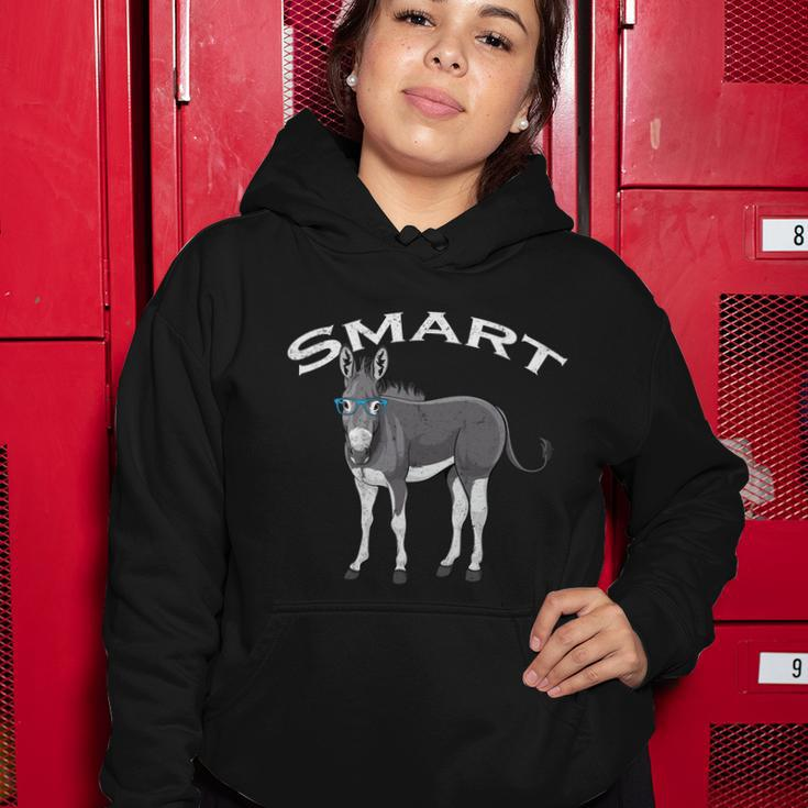 Smart Donkey Lover Sarcastic Adult Humor Blue Glasses Gift Women Hoodie Unique Gifts