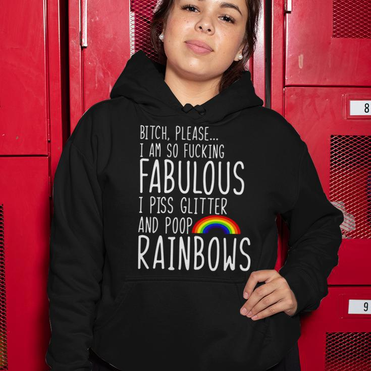 So Fabulous I Piss Glitter And Poop Rainbows Women Hoodie Unique Gifts