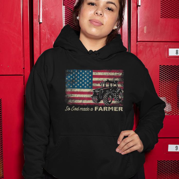 So God Made A Farmer Usa Flag Patriotic Farming Gift Women Hoodie Unique Gifts