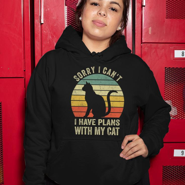 Sorry I Cant I Have Plans With My Cat Funny Cat Lovers Women Hoodie Personalized Gifts