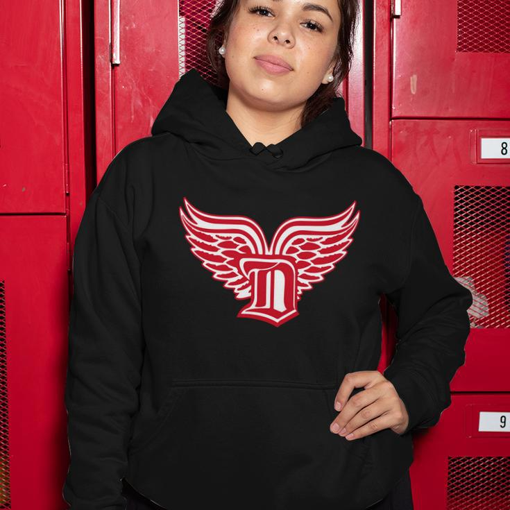 Sporty Detroit Fan Old English D With Wings Women Hoodie Personalized Gifts