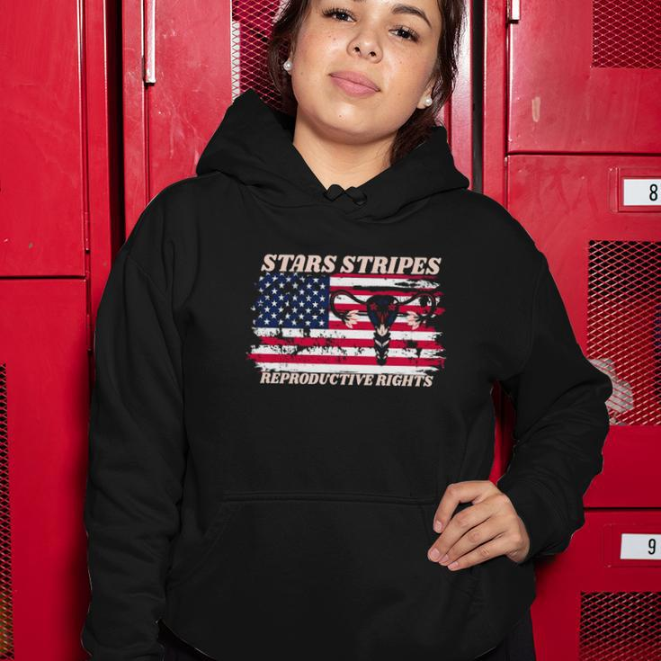 Stars Stripes Reproductive Rights Fourth Of July My Body My Choice Uterus Gift Women Hoodie Unique Gifts