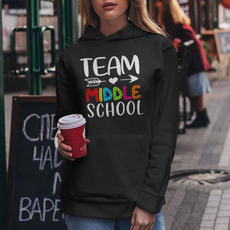 Team Middle School - Middle School Teacher Back To School Women Hoodie Funny Gifts