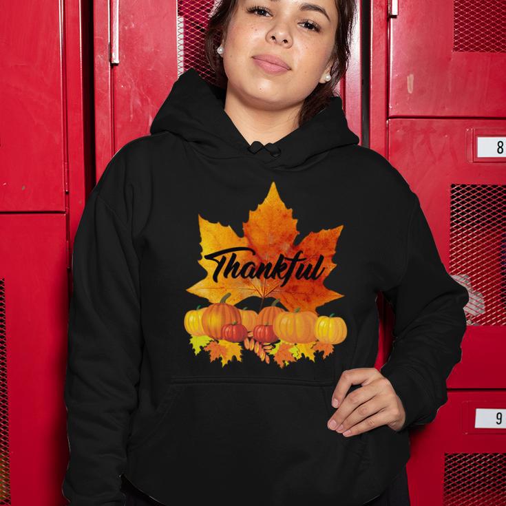 Thankful Autumn Leaves Thanksgiving Fall Tshirt Women Hoodie Unique Gifts