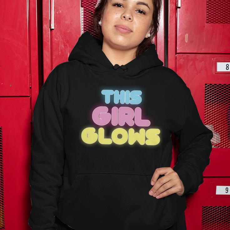 This Girl Glows Retro Neon Party Tshirt Women Hoodie Unique Gifts