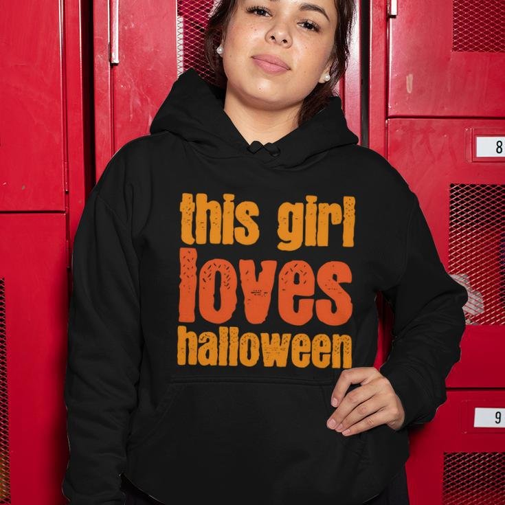 This Girl Loves Halloween Funny Halloween Quote Women Hoodie Unique Gifts