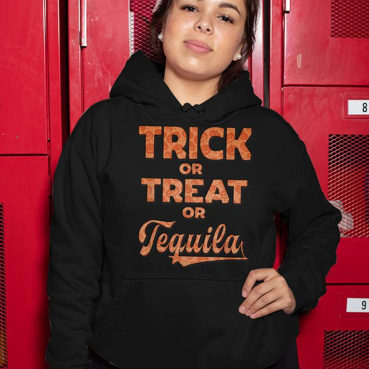 Trick Or Treat Or Tequila Horror Halloween Costume Women Hoodie Funny Gifts