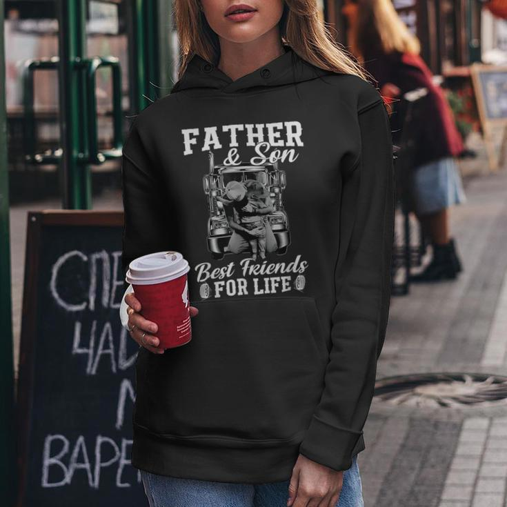 Trucker Trucker Fathers Day Father And Son Best Friends For Life Women Hoodie Funny Gifts