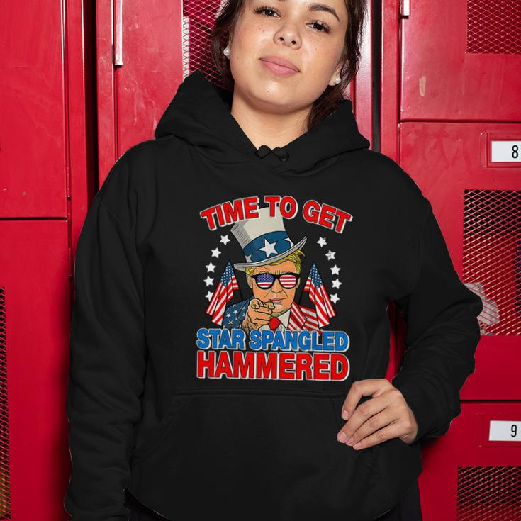 Trump Time To Get Star Spangled Hammered 4Th Of July Great Gift Women Hoodie Unique Gifts