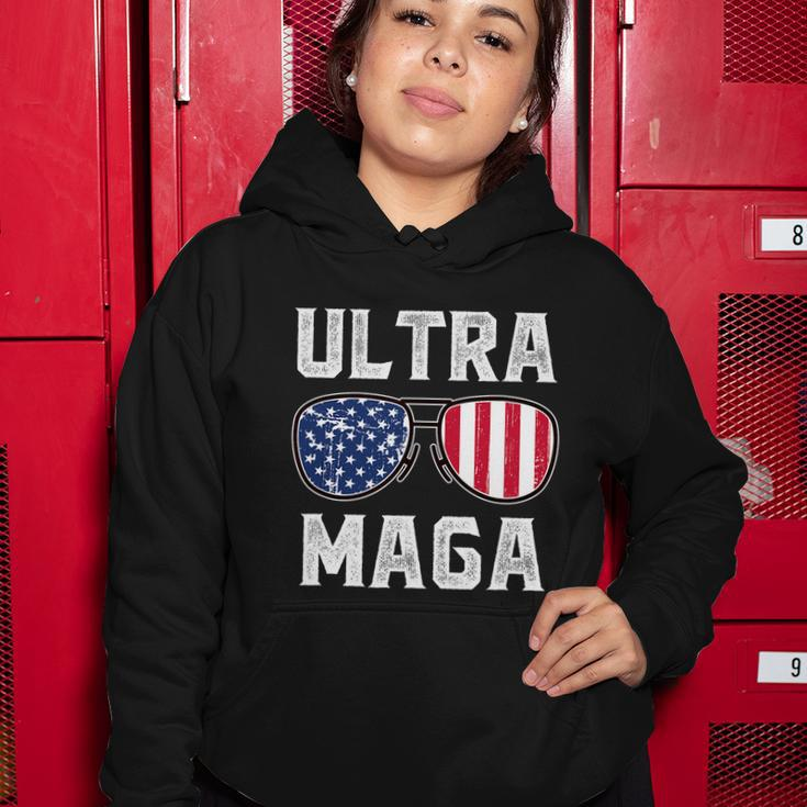 Ultra Maga Sunglasses American Flag Funny Anti Biden Women Hoodie Unique Gifts