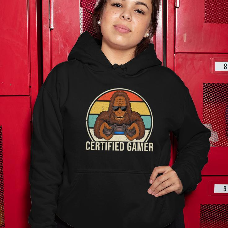 Vintage Certified Gamer Funny Retro Video Game Women Hoodie Unique Gifts