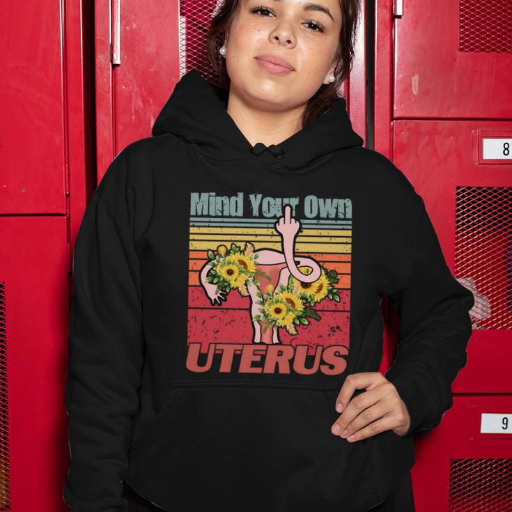 Vintage Mind You Own Uterus Floral Midle Finger 1973 Pro Roe Women Hoodie Unique Gifts