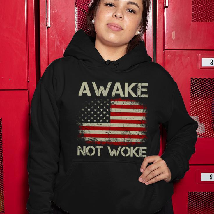 Vintage Old American Flag Awake Not Woke Tshirt Women Hoodie Unique Gifts