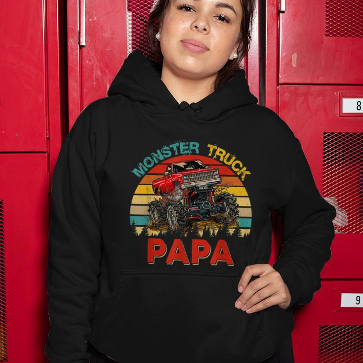 Vintage Retro Monster Truck Papa Driver Lover Fathers Day Women Hoodie Unique Gifts