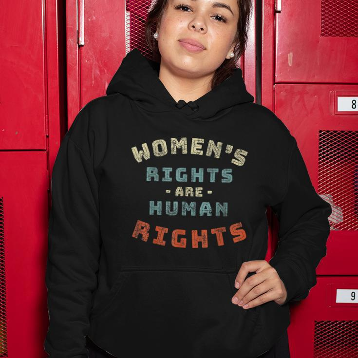 Vintage Womens Rights Are Human Rights Feminist Women Hoodie Unique Gifts
