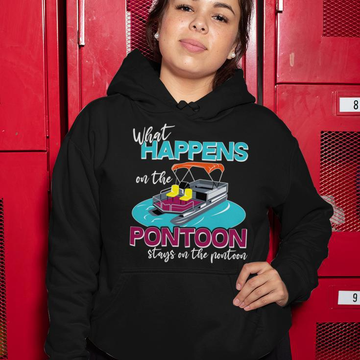 What Happens On The Pontoon Stays On The Pontoon Women Hoodie Unique Gifts
