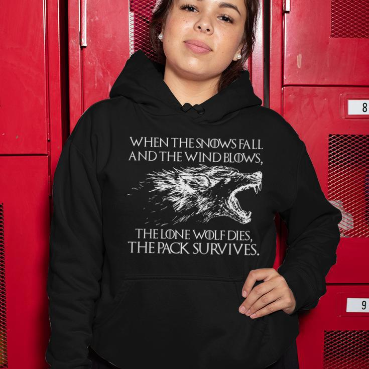 When The Snows Fall The Lone Wolf Dies But The Pack Survives Logo Tshirt Women Hoodie Unique Gifts