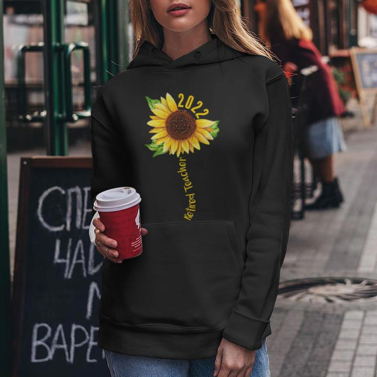 Womens Sunflower Retired Teacher Retirement 2022 Mom Mothers Day Women Hoodie Funny Gifts