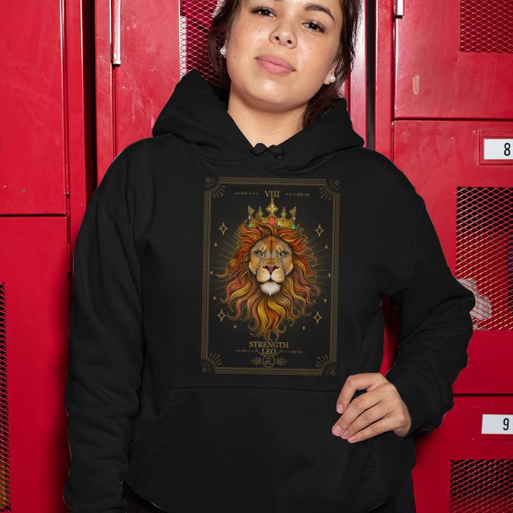 Zodiac Leo Lion Tarot Card Viii Strength Women Hoodie Unique Gifts