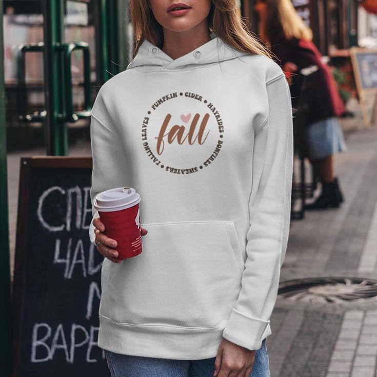 Fall Circle Pumpkin Leaves Hayrides Sweaters Women Hoodie Graphic Print Hooded Sweatshirt Funny Gifts