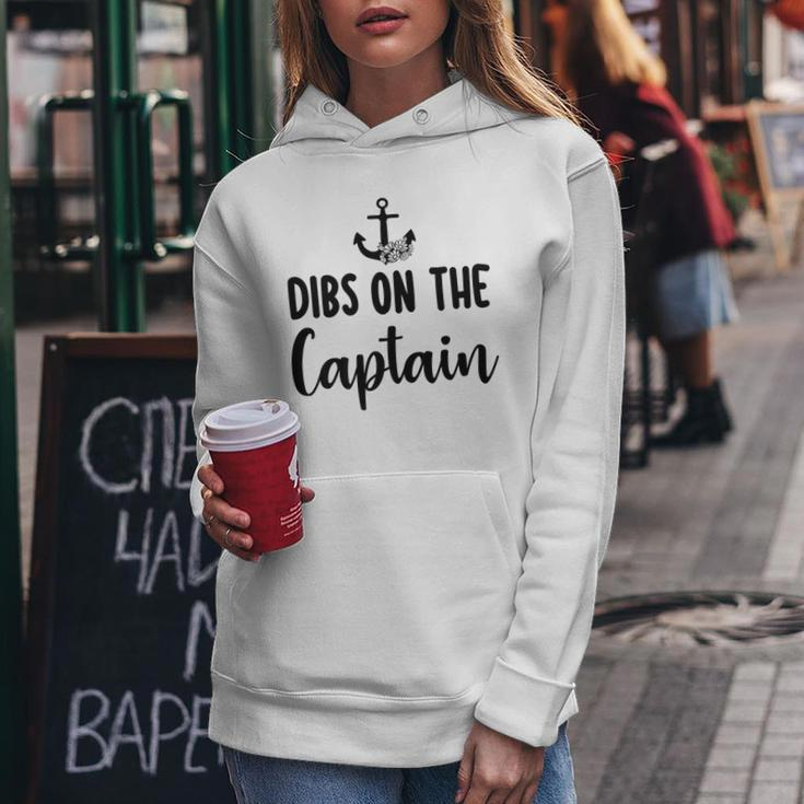 Funny Captain Wife Dibs On The Captain Quote Anchor Sailing  V2 Women Hoodie Personalized Gifts