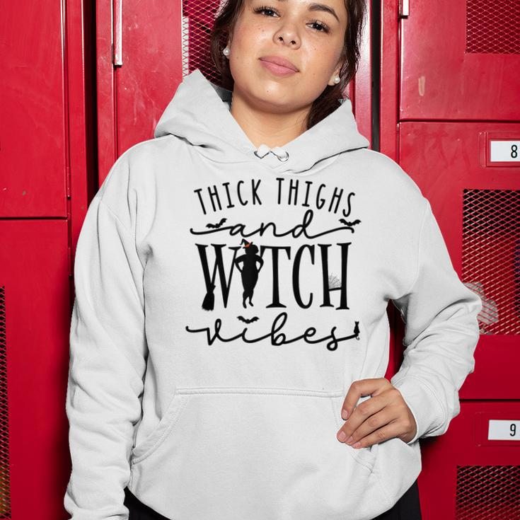 Funny Thick Thighs Witch Essential Metime Halloween Vibes Women Hoodie Funny Gifts