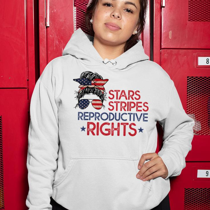 Messy Bun American Flag Pro Choice Star Stripes Equal Right Women Hoodie Funny Gifts