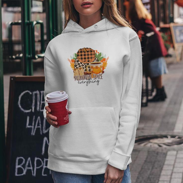 Pumpkin Spice Everything Latte Coffee Fall Women Hoodie Graphic Print Hooded Sweatshirt Funny Gifts