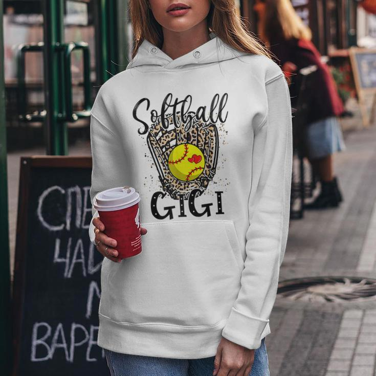 Softball Gigi Leopard Game Day Softball Lover Mothers Day Women Hoodie Graphic Print Hooded Sweatshirt Personalized Gifts