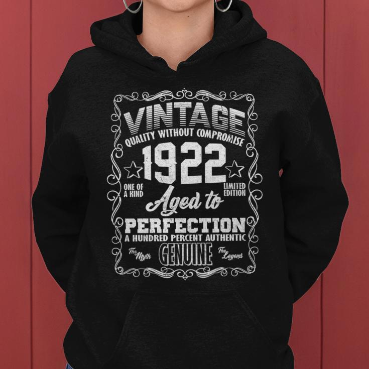 100Th Birthday Vintage 1922 Aged To Perfection Genuine Women Hoodie