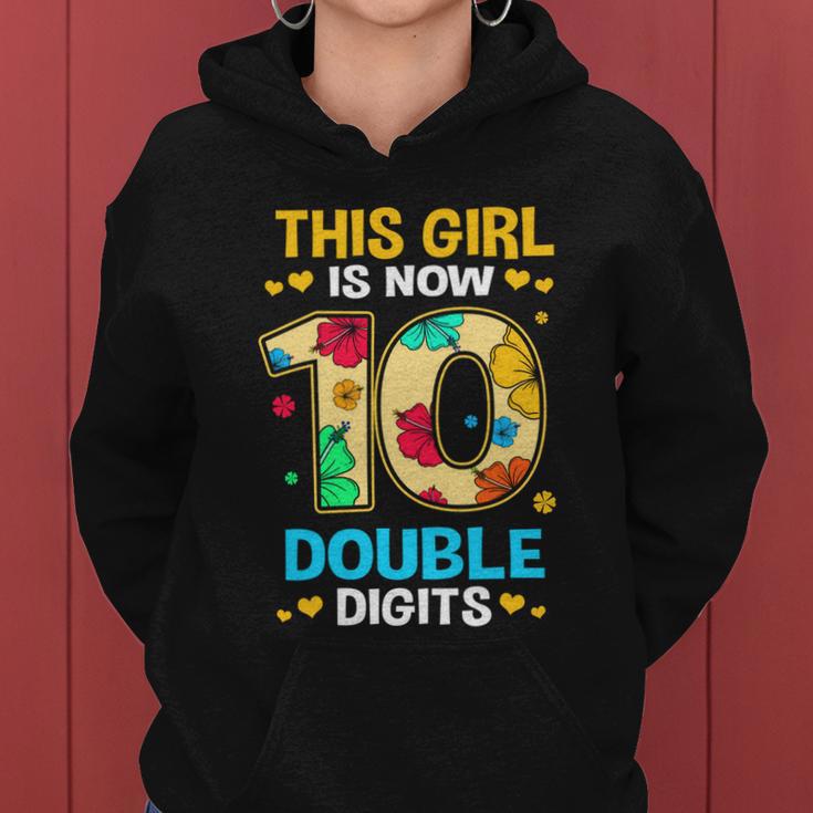 10Th Birthday This Girl Is Now 10 Double Digits Gift Women Hoodie