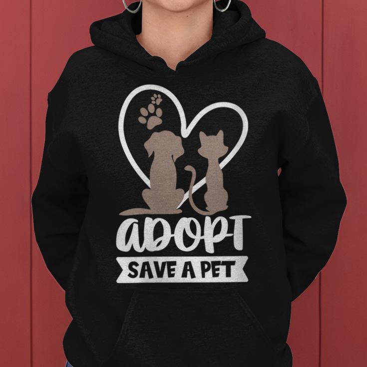 Womens Adopt Save A Pet Cat & Dog Lover Pet Adoption Rescue Gift  Women Hoodie