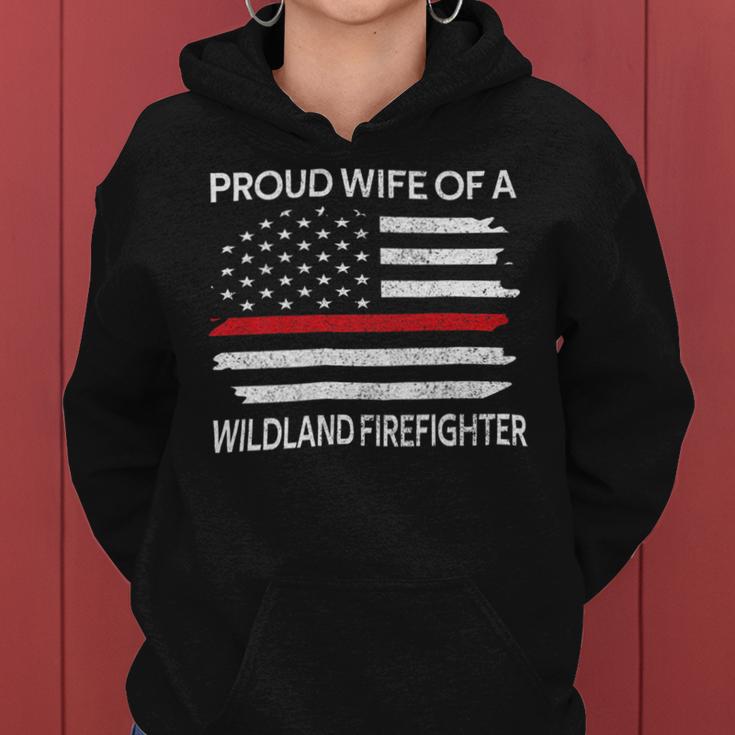 Firefighter Proud Wife Of A Wildland Firefighter Wife Firefighting V2 Women Hoodie
