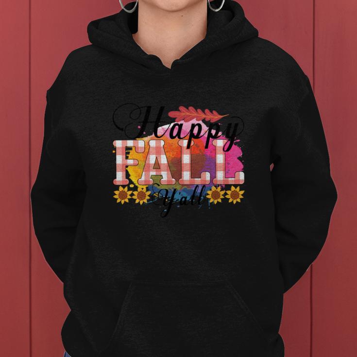 Happy Fall Yall Sunflowers Women Hoodie Graphic Print Hooded Sweatshirt