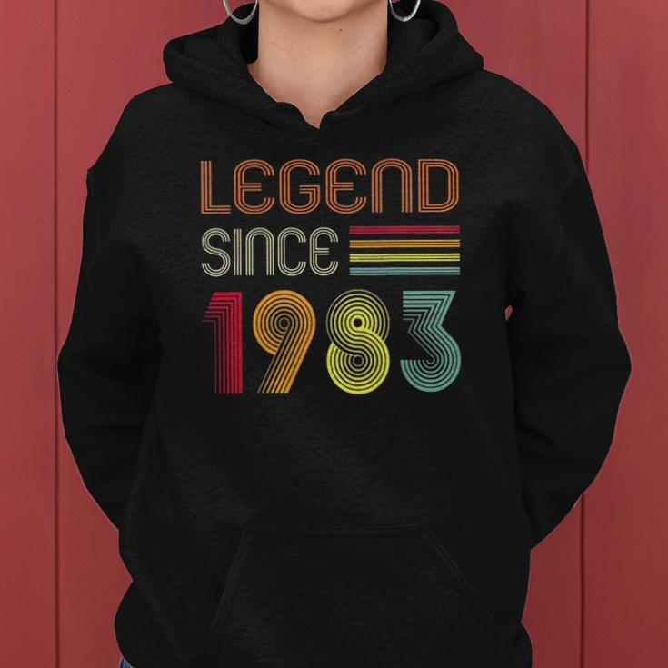 39 Year Old Gifts Legend Since 1983 39Th Birthday Retro Women Hoodie