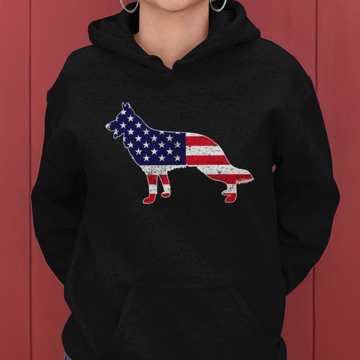 4Th Of July German Shepherd Dog Graphic Patriotic Usa Flag Meaningful Gift Women Hoodie