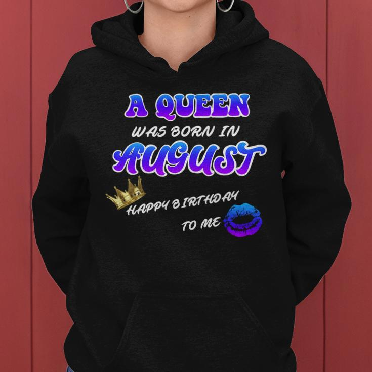 A Queen Was Born In August Happy Birthday To Me Graphic Design Printed Casual Daily Basic Women Hoodie