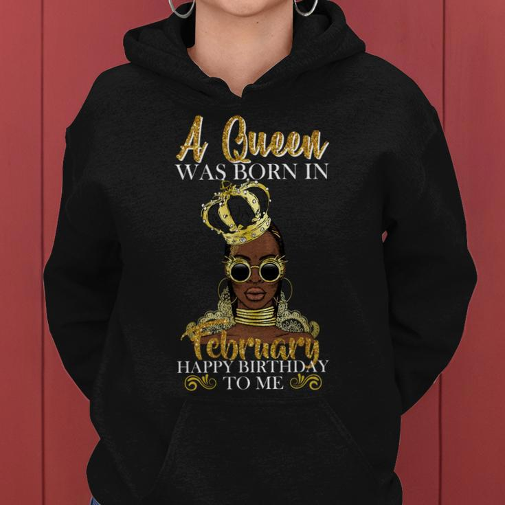 A Queen Was Born In February Happy Birthday Graphic Design Printed Casual Daily Basic Women Hoodie