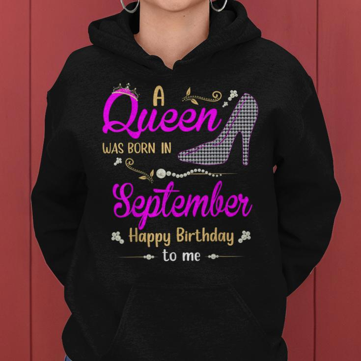 A Queen Was Born In September Birthday For Women Girl Ladies Women Hoodie Graphic Print Hooded Sweatshirt