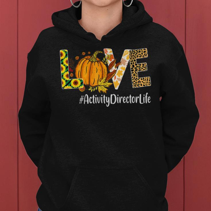 Activity Director Love Pumpkin Leopard Halloween Fall Lover Women Hoodie